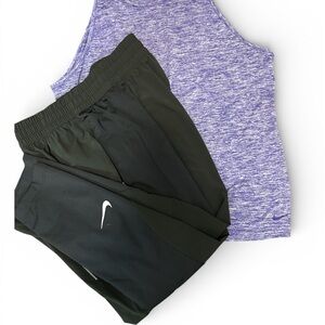 Nike Black Pants and Heathered Purple Top